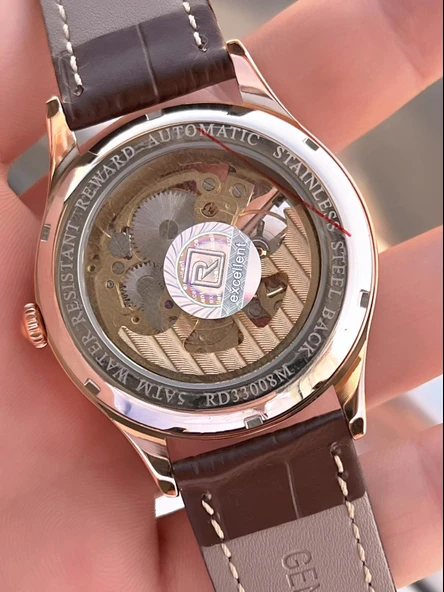 Reward Otomatik Deri Kordon 5 Atm Suya Dayanıklı Erkek Kol Saati VS.BLKT.0616 - Resim 6