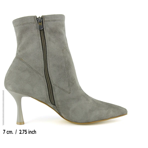 Erkan Saçmacı Kimberly Vizon Süet Streç Sivri Burun Fermuarlı İnce Topuklu Günlük Bot - 3