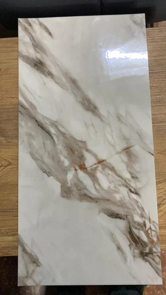 Shiny Royal Marble Mermer Desenli 60x30cm Yapışkanlı Mutfak Banyo Kaplama Duvar Paneli Kağıdı CF-004 - 5