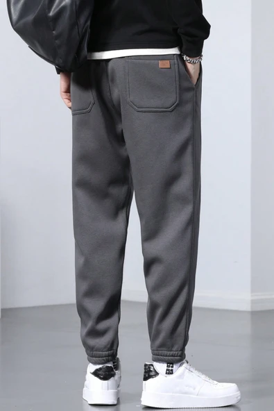 Genıus Store Erkek Eşofman İçi Polarlı Bağcıklı Bel Jogger Spor Eşofman Altı SPOR-ESF001 - Resim 4