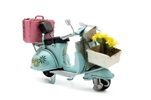 MDB Dekoratif Metal Scooter Önü Sepetli - Resim 2