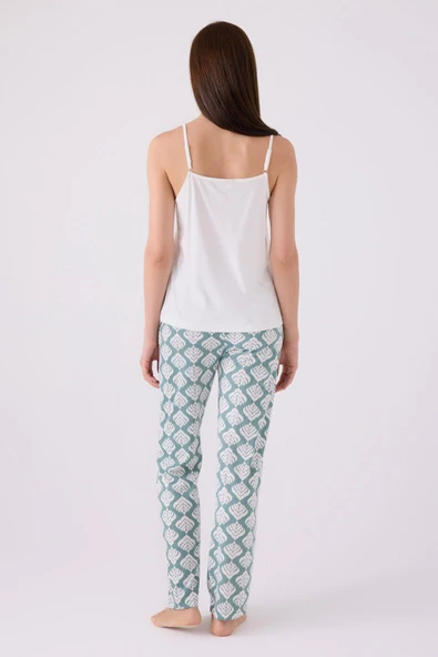 Pierre Cardin Kadın Sabahlıklı Uzun Kol İp Askılı V Yaka 3'lü Pijama Takım - 8