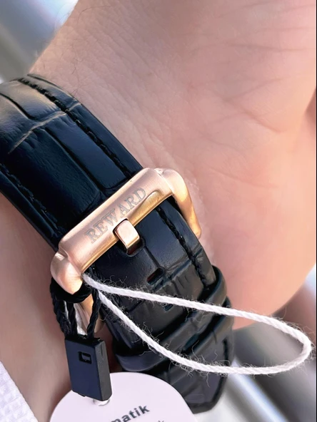 Reward Otomatik Deri Kordon 5 Atm Suya Dayanıklı Erkek Kol Saati VS.BLKT.0615 - Resim 5