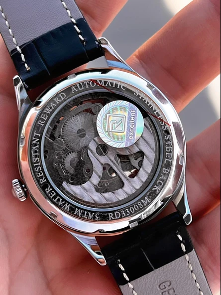 Reward Otomatik Deri Kordon 5 Atm Suya Dayanıklı Erkek Kol Saati VS.BLKT.0619 - Resim 6