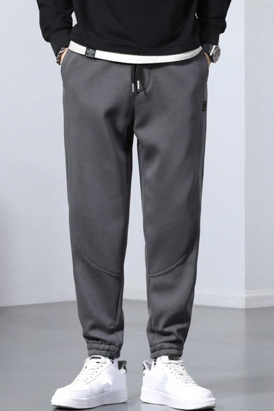 Genıus Store Erkek Eşofman İçi Polarlı Bağcıklı Bel Jogger Spor Eşofman Altı SPOR-ESF001 - Resim 3