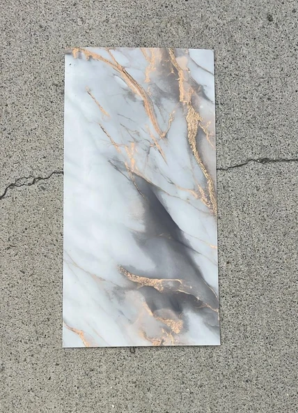 Shiny Mix Color Mermer Desenli 60x30cm Yapışkanlı Mutfak Banyo Kaplama Duvar Paneli Kağıdı TX-092 - Resim 5