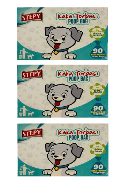 Stepy Tasmalı Köpek Kaka Torbası 90 Lı Yedek x 3 Paket ürün görseli