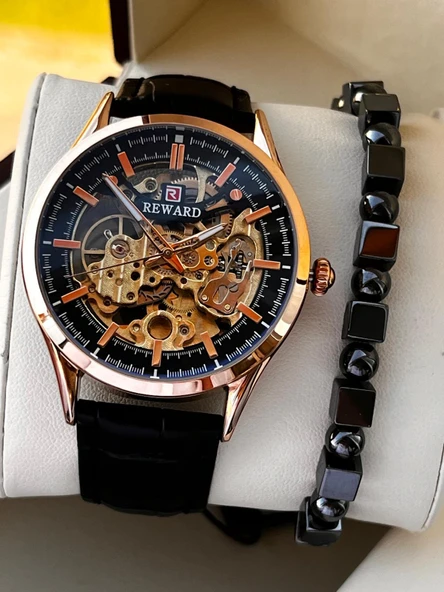 Reward Otomatik Deri Kordon 5 Atm Suya Dayanıklı Erkek Kol Saati VS.BLKT.0615 ürün görseli