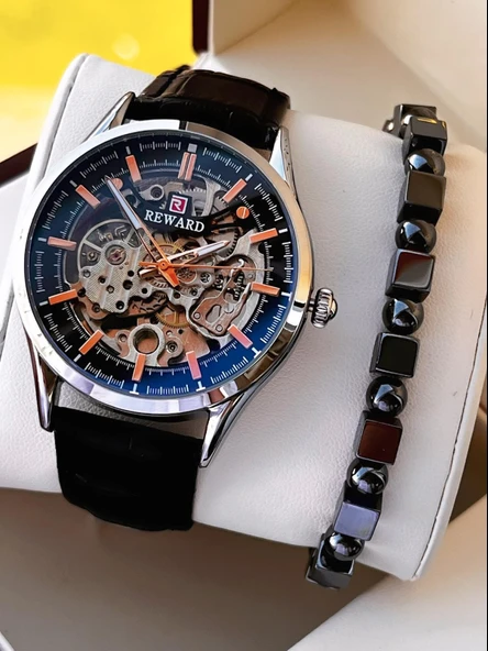 Reward Otomatik Deri Kordon 5 Atm Suya Dayanıklı Erkek Kol Saati VS.BLKT.0619 ürün görseli