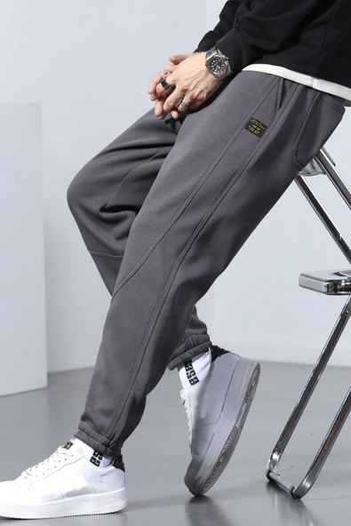 Genıus Store Erkek Eşofman İçi Polarlı Bağcıklı Bel Jogger Spor Eşofman Altı SPOR-ESF001 - Resim 2