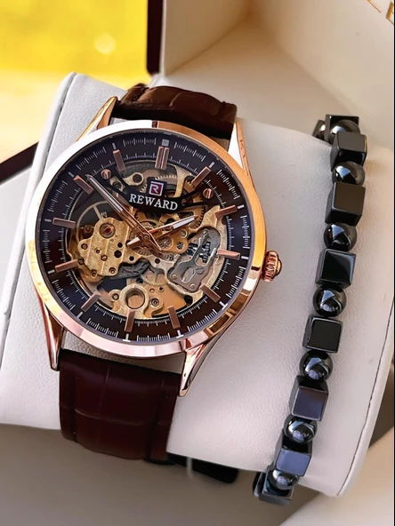 Reward Otomatik Deri Kordon 5 Atm Suya Dayanıklı Erkek Kol Saati VS.BLKT.0616 ürün görseli