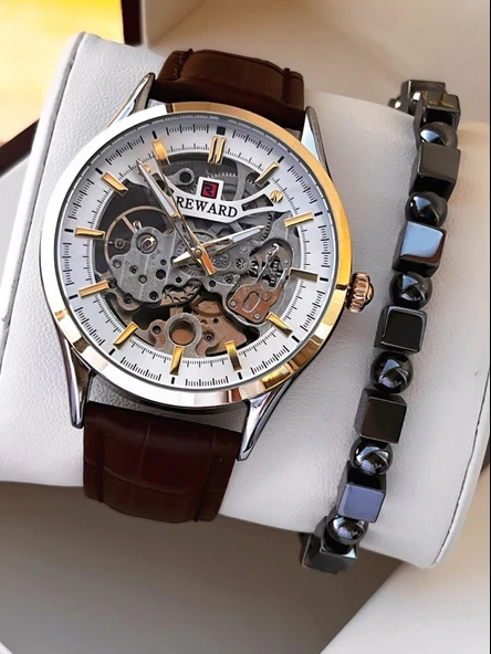 Reward Otomatik Deri Kordon 5 Atm Suya Dayanıklı Erkek Kol Saati VS.BLKT.0617 ürün görseli