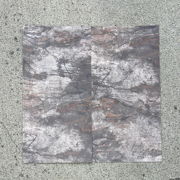 60x30cm Shiny Kaotik Mermer Desenli Yapışkanlı Mutfak Banyo Kaplama Duvar Paneli Kağıdı TX-041 - Resim 5