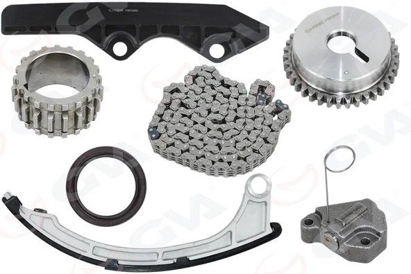 GVA 59C9933 EKSANTRİK ZİNCİR SETİ NISSAN MICRA 1.2L 1.4L CR12DE CR14DE K12 02-10 / NOTE 1.4L CR14DE E11 06-12 13028AX001-13070BX000-13085BX000 ürün görseli 1