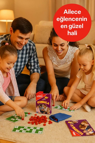 Lüks Tombala Seti 1.6 mm Kalın Büyük Taşlı • Aile Boyu Eğlencelik Tam Set Oyun • 7+ Yaş Kaliteli Kartlar - Resim 2