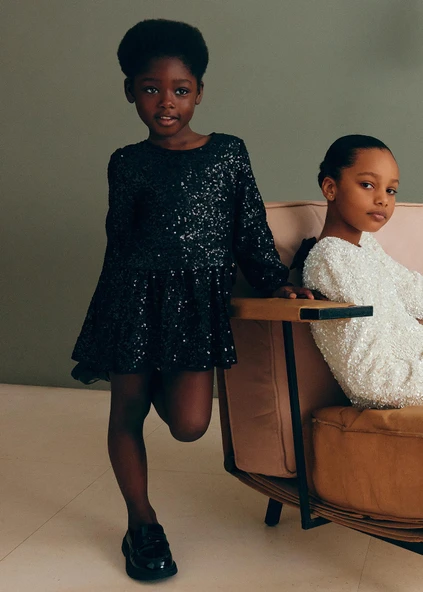 Mayoral Abel&Lula Kız Çocuk Uzun Kol Pullu Elbise ürün görseli