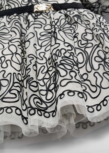 Mayoral Abel&Lula Kız Çocuk Balon Kol Elbise - Resim 4