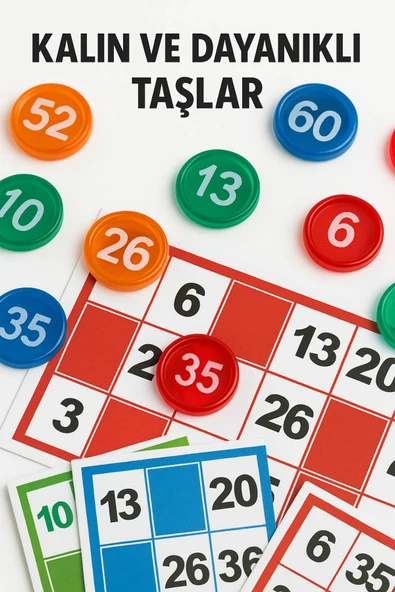 Renkli Tombala Seti • 24 Adet Kart • Tam Takım • Aileyle Oynamaya Hazır Eğlenceli Kutu Oyunu - 5