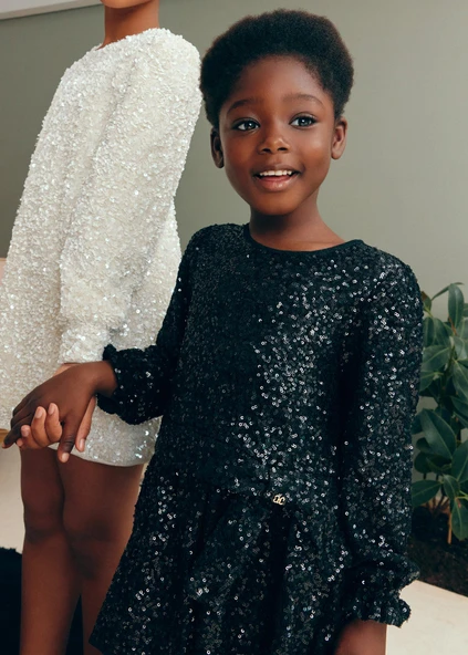 Mayoral Abel&Lula Kız Çocuk Uzun Kol Pullu Elbise - Resim 5