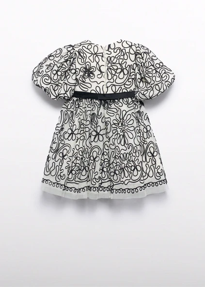 Mayoral Abel&Lula Kız Çocuk Balon Kol Elbise - Resim 3