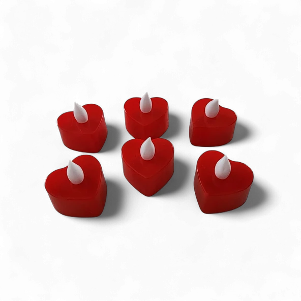 Led Plastik Kalp Mum 6 'lı - Resim 5
