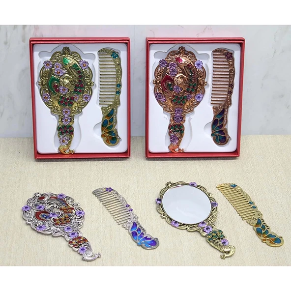 MDB Tavuskuşu Ayna Ve Tarak Seti Küçük Boy - Resim 2