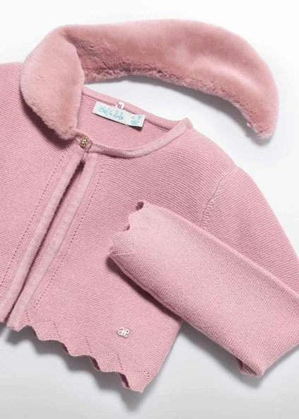 Mayoral Abel&Lula Kız Çocuk Kürk Yakalı Triko Hırka - 4