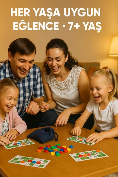 Lüks Tombala Seti 1.6 mm Kalın Büyük Taşlı • Aile Boyu Eğlencelik Tam Set Oyun • 7+ Yaş Kaliteli Kartlar ürün görseli