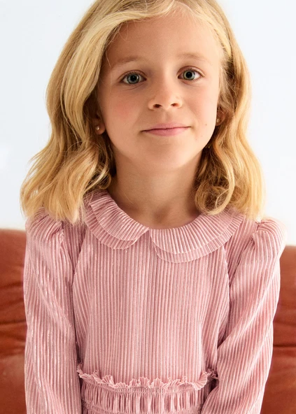 Mayoral Abel&Lula Kız Çocuk Uzun Kol Pileli Şık Elbise - 6