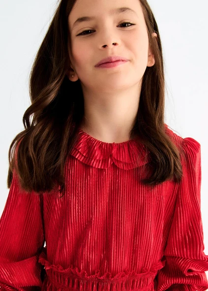 Mayoral Abel&Lula Kız Çocuk Uzun Kol Pileli Şık Elbise - 6