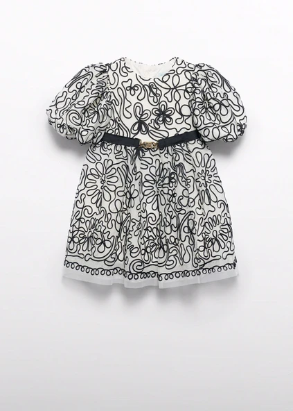 Mayoral Abel&Lula Kız Çocuk Balon Kol Elbise - Resim 2