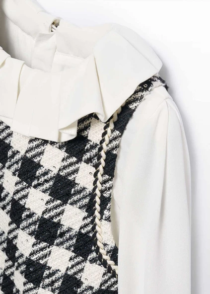 Mayoral Abel&Lula Kız Çocuk Pullu Uzun Kol Elbise - Resim 3