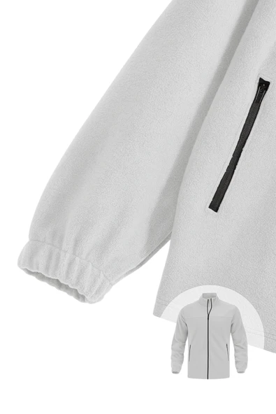 Genıus Store Erkek Polar Bato Yaka Tam Fermuarlı Cepli Polar BATO-POLAR - Resim 11