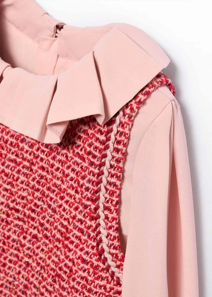 Mayoral Abel&Lula Kız Çocuk Pullu Uzun Kol Elbise - Resim 4