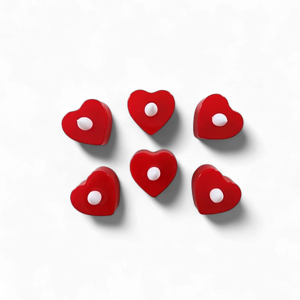 Led Plastik Kalp Mum 6 'lı - Resim 3