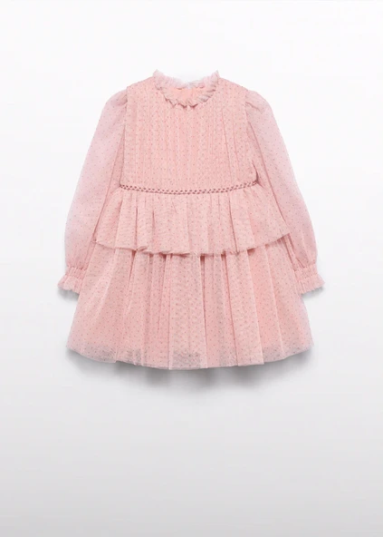 Mayoral Abel&Lula Kız Çocuk Uzun Kol Tüllü Elbise - Resim 2