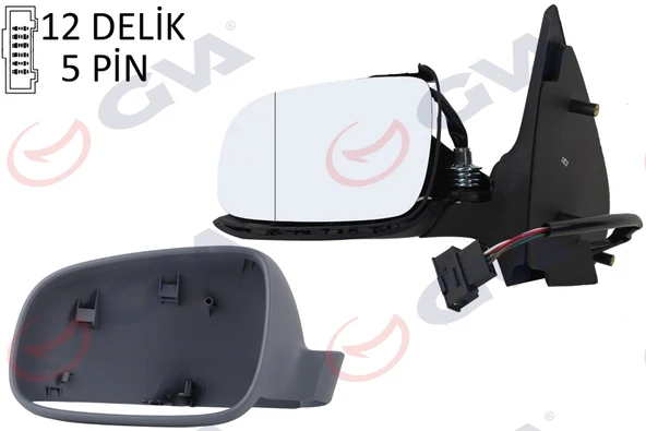 GVA 1075426 DIŞ DİKİZ AYNASI SOL POLO 00> ELEKTRİKLİ ISITMALI ASTARLI ASFERİK 5 FİŞ VM-192EHAL 6Q1857507G-6Q0857537A ürün görseli 1