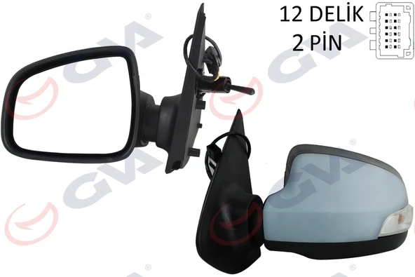 GVA 1014251 DIŞ DİKİZ AYNASI SOL SYMBOL-SANDERO 13> 1 MEKANİK SİNYALLİ ASTARLI KONVEKS 2 FİŞ VM-6129PL 963028691R ürün görseli 1