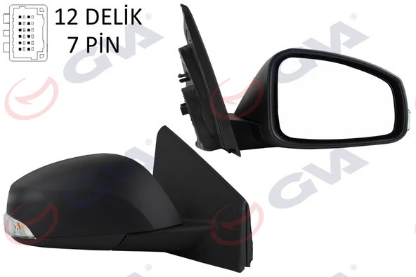 GVA 1011321 DIŞ DİKİZ AYNASI SAĞ MEGANE-FLUENCE 08> ELEKTRİKLİ ISITMALI SİNYALLİ KONVEKS 7 FİŞ VM-6138EHR 963010191R-963012395R ürün görseli 1