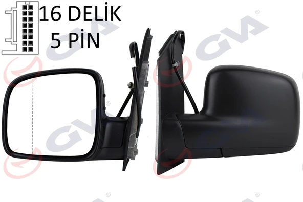 GVA 1075136 DIŞ DİKİZ AYNASI SOL CADDY 04> ELEKTRİKLİ ISITMALI ASFERİK 5 FİŞ VM-375EHAL 2K1857507A9B9 ürün görseli 1