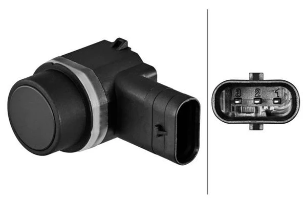 HELLA 6PX358270631 PARK YARDIM SİSTEMİ SENSÖRÜ.ARKA.ULTRASONİK SENSÖR.3-KUTUPLU.SİYAH.FORD CJ5T15C868AA ürün görseli 1