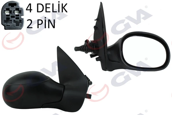 GVA 1043202 DIŞ DİKİZ AYNASI SAĞ 206 98> MEKANİK ISITMALI SENSÖRLÜ KONVEKS 2 FİŞ VM-206HSR 8148.XZ ürün görseli 1