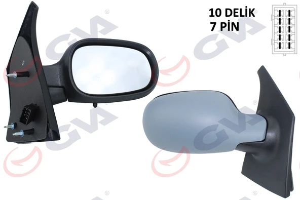 GVA 1011205 DIŞ DİKİZ AYNASI SAĞ MEGANE SCENIC 97> ELEKTRİKLİ ISITMALI SENSÖRLÜ ASTARLI KONVEKS 7 FİŞ VM-133NEHPR 7700841656-7700834190 ürün görseli 1