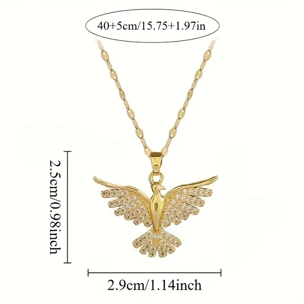 İtaly 18k altın kaplama anka gold renk kolye - Resim 2