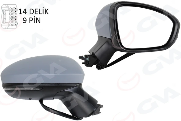 GVA 1014344 DIŞ DİKİZ AYNASI SAĞ ELEKTRİKLİ ISITMALI SİNYALLİ SENSÖRLÜ ASTARLI KONVEKS CLIO V 19- 12H9P 963011854R-963742692R-963651460R ürün görseli 1