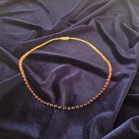 Kehribar Kolye Dereceli Küre Kesim Karışık Renkli Sertifikalı - Resim 4