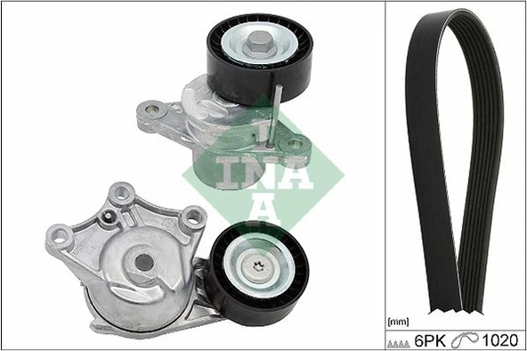 INA 529032310 ALTERNATÖR GERGİ KİTİ PARTNER-BERLINGO-P208-P308-P2008-P5008-TEPE-C5-C4-C3-DS3 DV6 1.6HDİ 12- 1678169480-1611277480-1631481780 ürün görseli 1