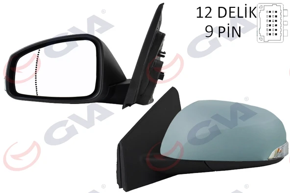 GVA 1011322 DIŞ DİKİZ AYNASI SOL MEGANE-FLUENCE 08> ELEKTRİKLİ ISITMALI SİNYALLİ SENSÖRLÜ ISITMALI ASTARLI ASFERİK 9 FİŞ VM-6138EHPSAL 963020180R-963028938R ürün görseli 1