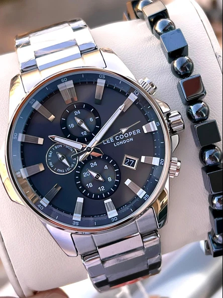 Lee Cooper 2 Yıl Garantili Suya Dayanıklı Çelik Kordon Renk Atma Yapmaz VS.BLKT.0624 ürün görseli