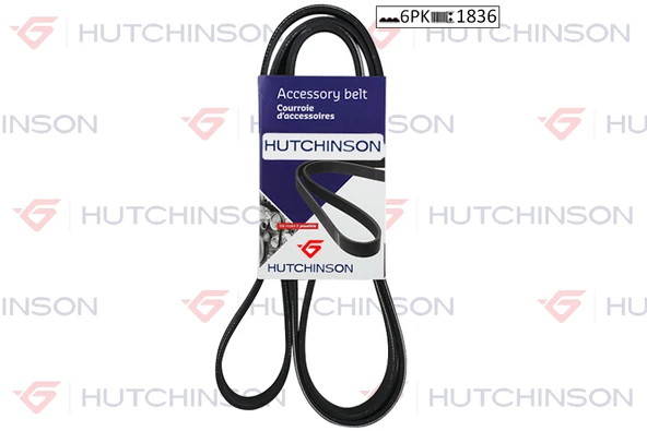 HUTCHINSON 6PK1836 1836 K 6 KANALLI KAYIŞ MASTER II-TRAFIC II-VIVARO-BMW 1 E81 E90 8200466868-4430217-11287790450 ürün görseli 1